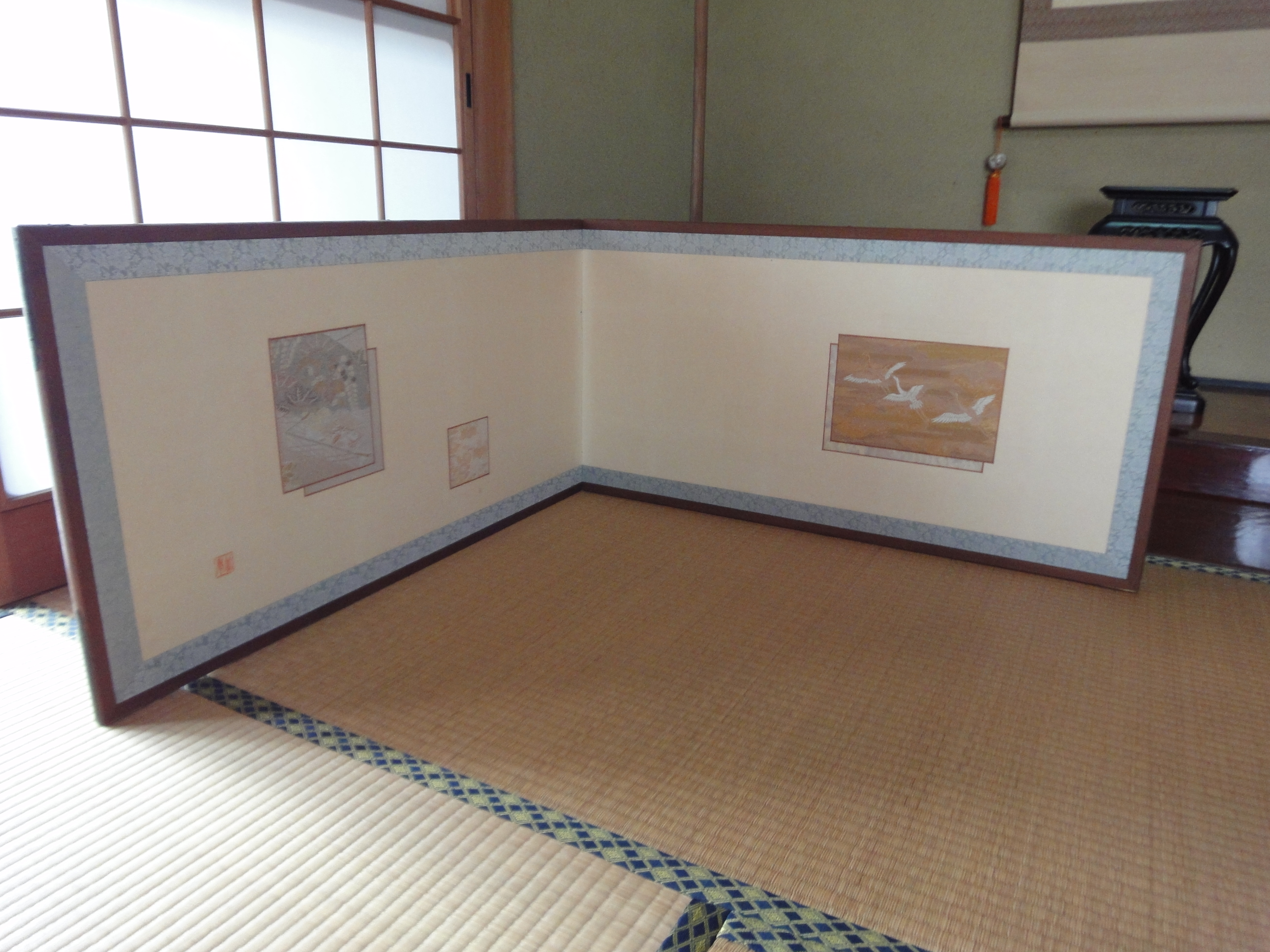 Details About Bintage Furosaki Byobu Traditional Japanese Tea Ceremony Folding Screen